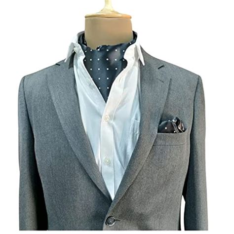 Buy The Tie Hub Men's Ascot Revolve Black Polka Cravat Tie and Pocket ...