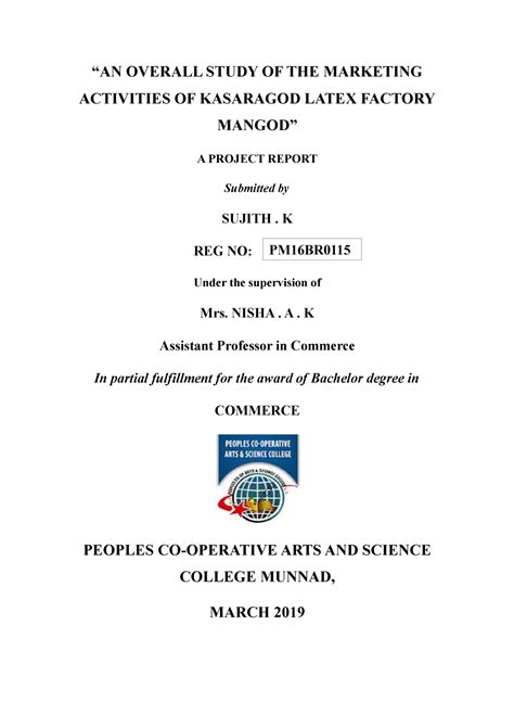 1 - xxx - “AN OVERALL STUDY OF THE MARKETING ACTIVITIES OF KASARAGOD ...