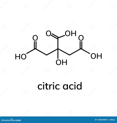 Citric Acid Molecular Structure Isolated On White Royalty-Free Illustration | CartoonDealer.com ...