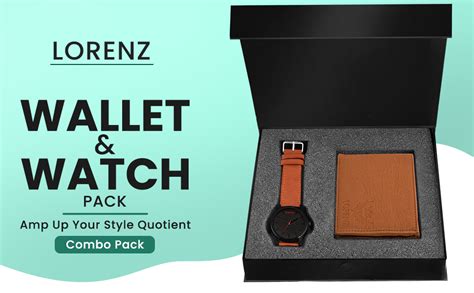 LORENZ Gift Set Combo of Tan Wallet and Watch for Men & Boys | CM ...