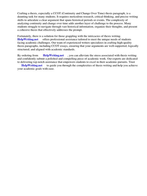 Ccot Thesis Paragraph | PDF
