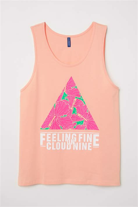 Cotton vest top - Light orange/Feeling - Men | H&M IN