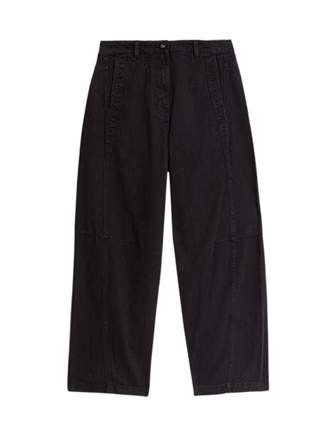 Buy Pure Cotton Seam Detail Barrel Leg Trousers at Marks & Spencer