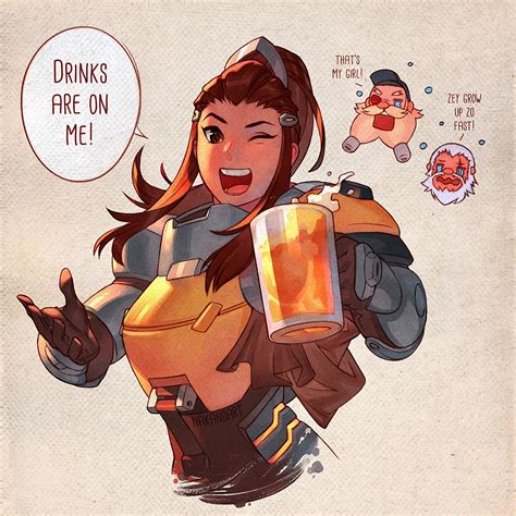 brigitte, reinhardt, and torbjorn (overwatch and 1 more) drawn by nana ...