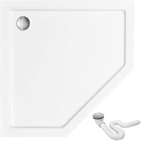 REA Diamond Douchebak Vijfhoek Inbouw 80 x 80 x 5 cm - Glans Wit | bol