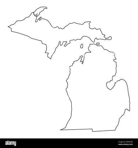 Michigan State outline map isolated on white background Stock Vector Image & Art - Alamy