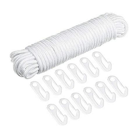 Grevis 50 Ft Flagpole String Kit Nylon Rope 1 4 Inch Line With 12 Flag ...