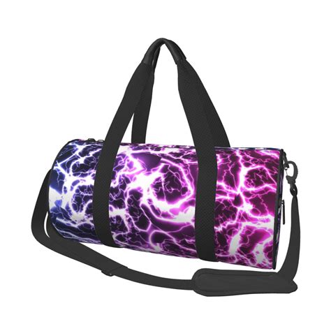 Pofeuu Blue Lightning Print Travel Duffel Bag,Sports Tote Gym Bag ...