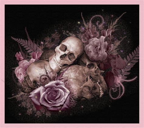 Skulls And Roses Abstract
