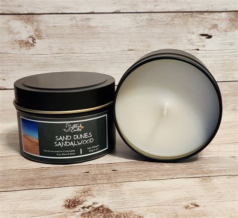 Sandalwood & Amber Scented Candle Sand Dunes Sandalwood Soy Blend Wax ...