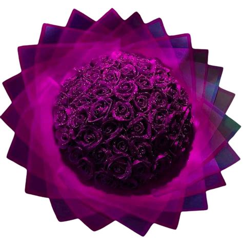 Purple Glitter Roses Bouquet - Madeofrose