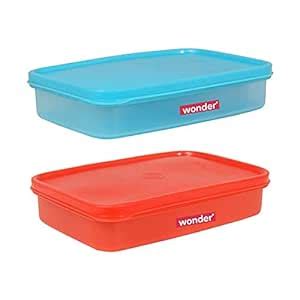 Buy Wonder Prime Plastic Bon Bon Big Leak-Proof Lunch Box Set, 2 pc ...