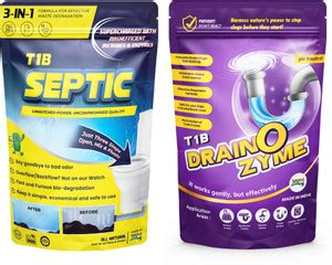 T1B Septic Cleaner & Drain O Zyme Combo Pack | Eliminates Odor ...