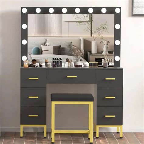 Markande Large Makeup Vanity - Wooden Bazar