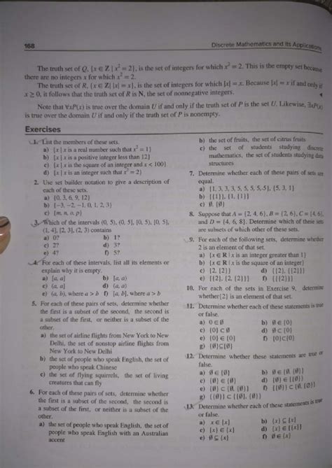 Discrete Mathematics (MATH 168) - Truth Sets and Relations Practice ...