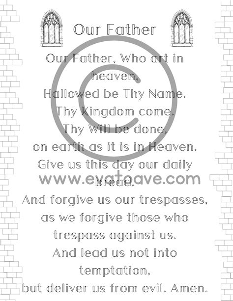 The Lords Prayer, Pater Noster, Our Father in Latin Printable, Digital ...