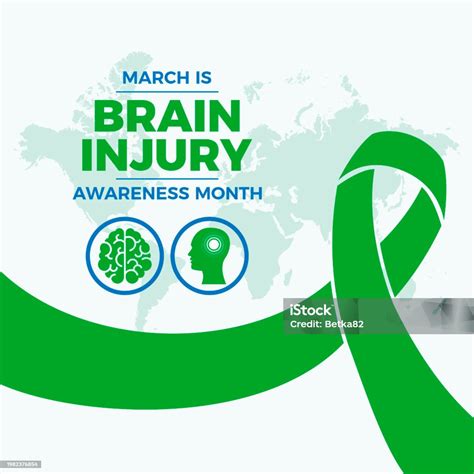 March Is Brain Injury Awareness Month Poster Vector Illustration Stock ...