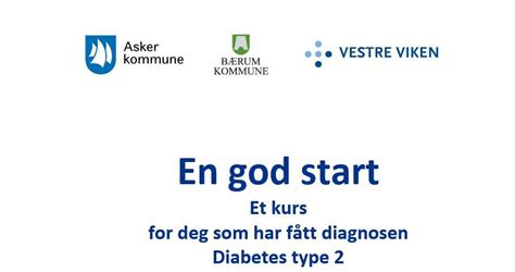 En god start- Kurs for deg som har fått diabetes type 2 ...