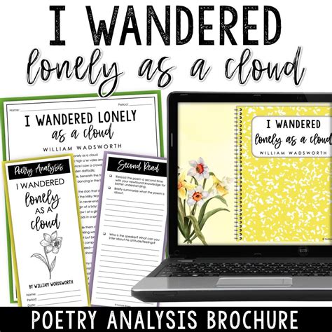 I Wandered Lonely As A Cloud by William Wordsworth Poetry Analysis Brochure