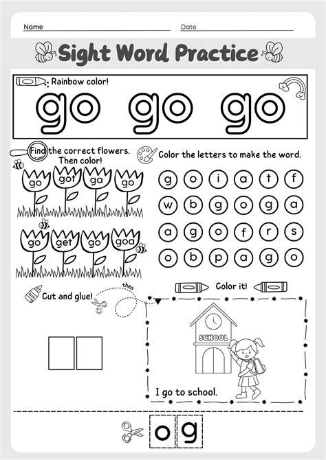 Practice the Word Go Worksheet - Download & Print Now!