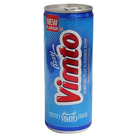 Vimto Blue Raspberry Flavored Sparkling Fruit Flavoured Drink Can, 250 ...