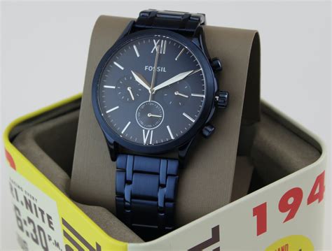 Buy New Authentic Fossil Fenmore Midsize Chronograph Navy Blue Bq2403 ...