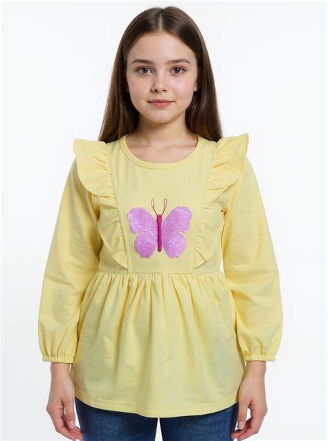 Knitted Fabric Top with Butterfly Embroidered – Style Gear