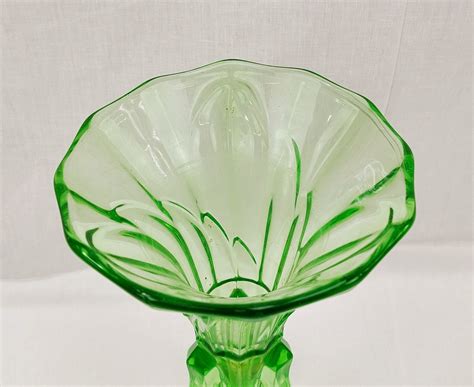 1930s Art Deco Uranium Glass Vase - Sally Antiques