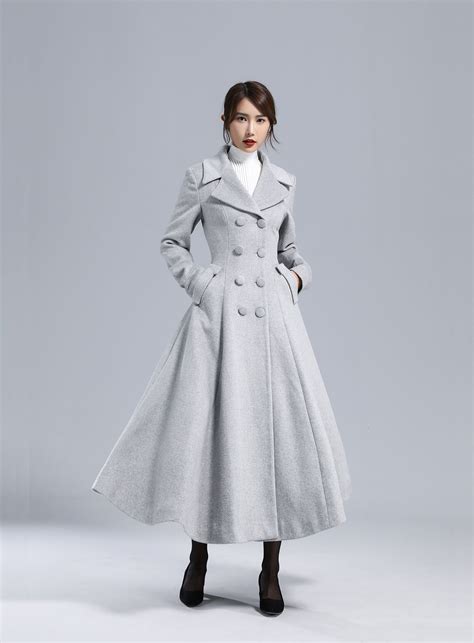 Grey wool coat womens uk discount