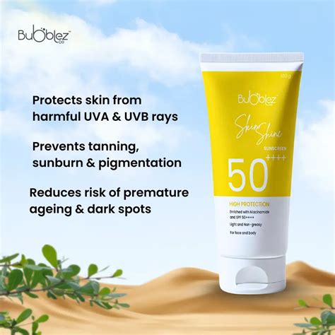 Sunscreen SPF 50++++ for Daily Use | Bubblez SkinShine Sunscreen ...
