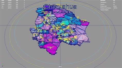Chihuahua Mexico map region geography political geographic 3D model ...