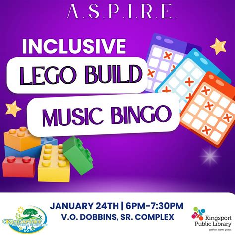 A.S.P.I.R.E. Inclusive LEGO and Music Bingo, 301 Louis Street ...