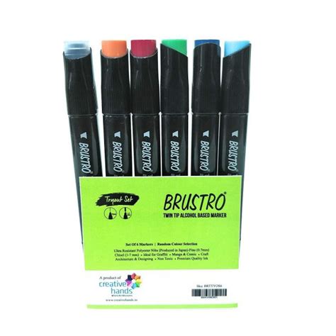 htconline.in| Brustro Twin Tip Alcohol Based Markers Try It ...
