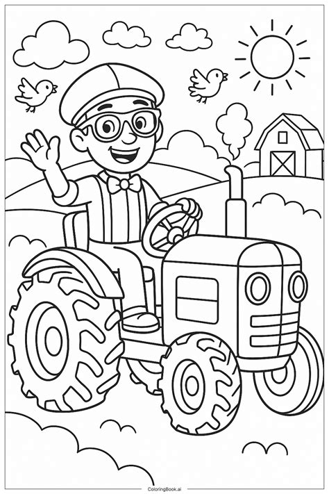 Blippi Looking At Planets Through A Telescope Coloring Page (Free PDF ...