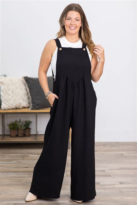 Black Wide Leg Overalls · Filly Flair