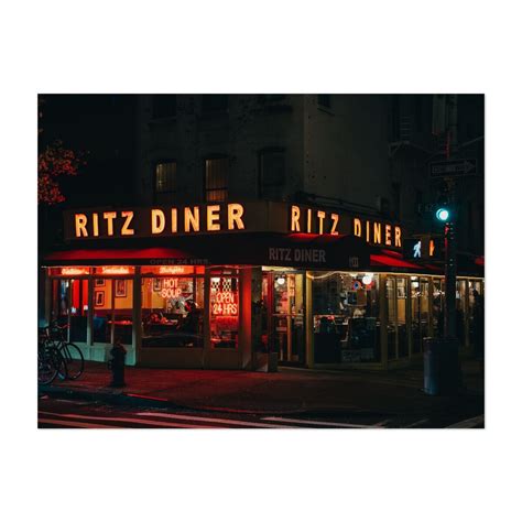 Upper East Side New York Ritz Diner UES 01 City Neon Art Print/Poster ...