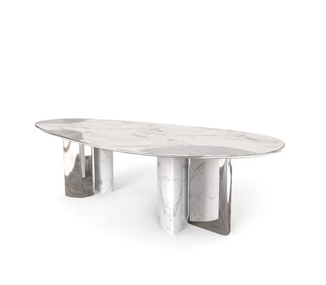Ophelia Carrara Marble And Silver Dining Table | Boca do Lobo Exclusive ...