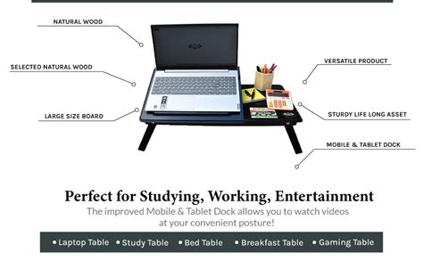 POPULAR Multipurpose Wooden Laptop Table/Study Table – Adjustable ...