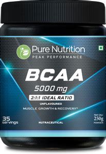 Pure Nutrition BCAA 5000 mg Powder | 250g | Unflavoured Price in India ...