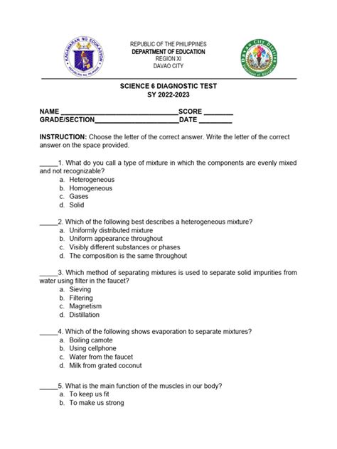 Science Grade 6 Test 的图像结果