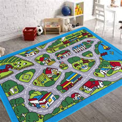 Kids Car Road Rugs City Map Play mat for Classroom/Baby Room Non-Slip ...