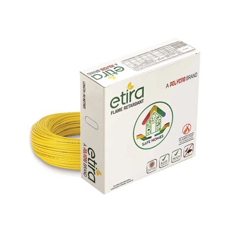 Buy Polycab Etira 4 Sq Mm Yellow Single Core Copper Wire Online at Best ...