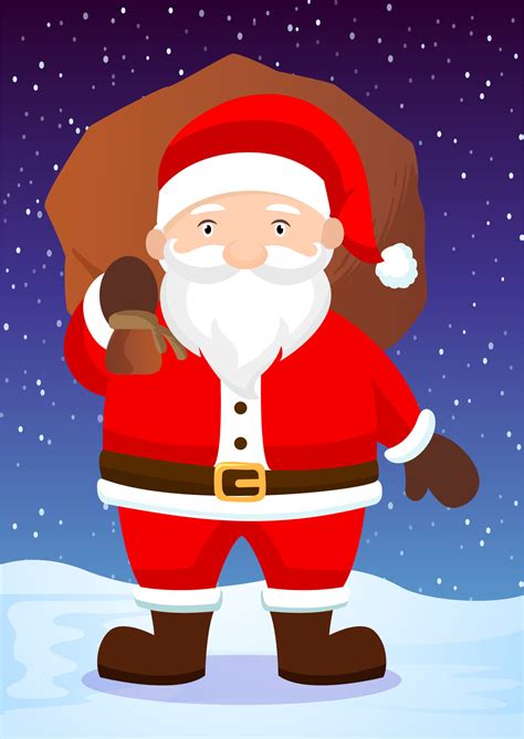 Merry Christmas Santa Claus Character Cartoon Vector 13796198 Vector ...