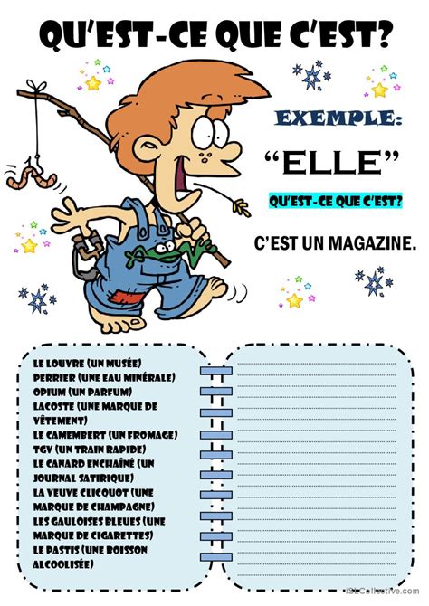 Qu'est-ce que c'est?: Français FLE fiches pedagogiques pdf & doc