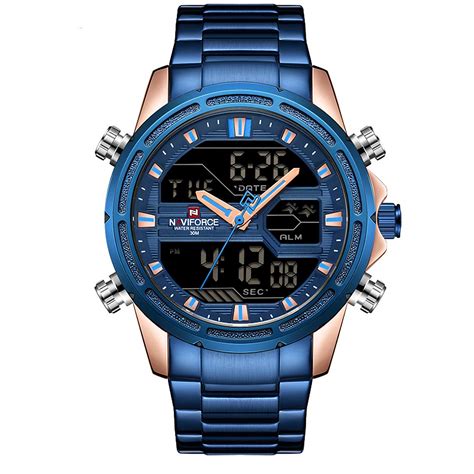 NAVIFORCE Analogue - Digital Men's Watch (Blue Dial Blue Colored Strap ...