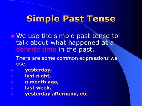 PPT - Simple Past Tense PowerPoint Presentation, free download - ID:917934