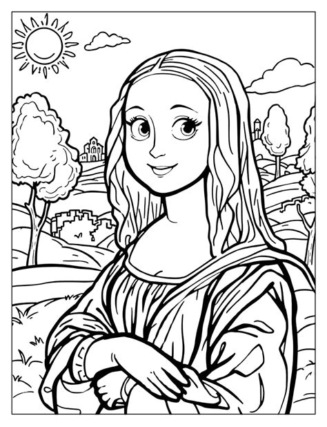 15 Free Mona Lisa Coloring Pages (PDF Printables) - Freentable