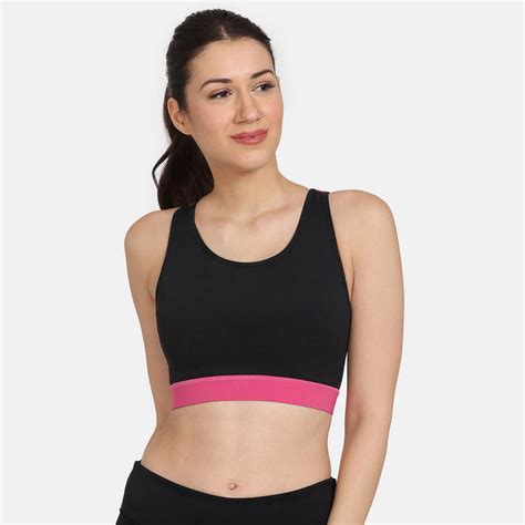 Buy Zivame Zelocity Quick Dry Sports Bra with Removable Padding - Jet ...