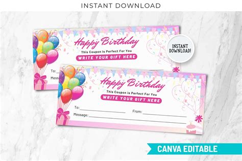 Birthday Coupon Template