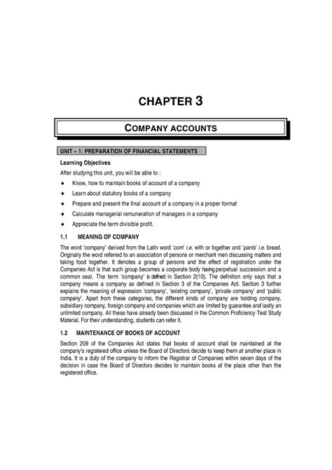 Maintenance OF Books OF Account - CHAPTER 3 COMPANY ACCOUNTS UNIT – 1 ...
